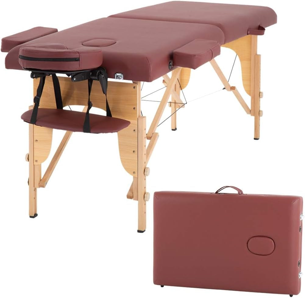 Portable Massage Table | Adjustable Spa Bed with Carry Bag for Massage, Facials, Lash & Tattoo
