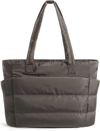 Tote Bag for Women, Lightweight Puffy Tote Bag with Compartments Shoulder Bag Handbag for Travel, Work, Gym | Lightweight