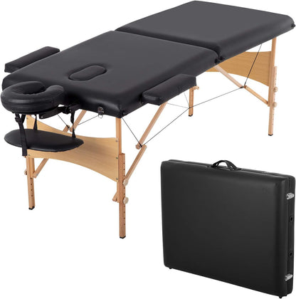 Portable Massage Table | Adjustable Spa Bed with Carry Bag for Massage, Facials, Lash & Tattoo