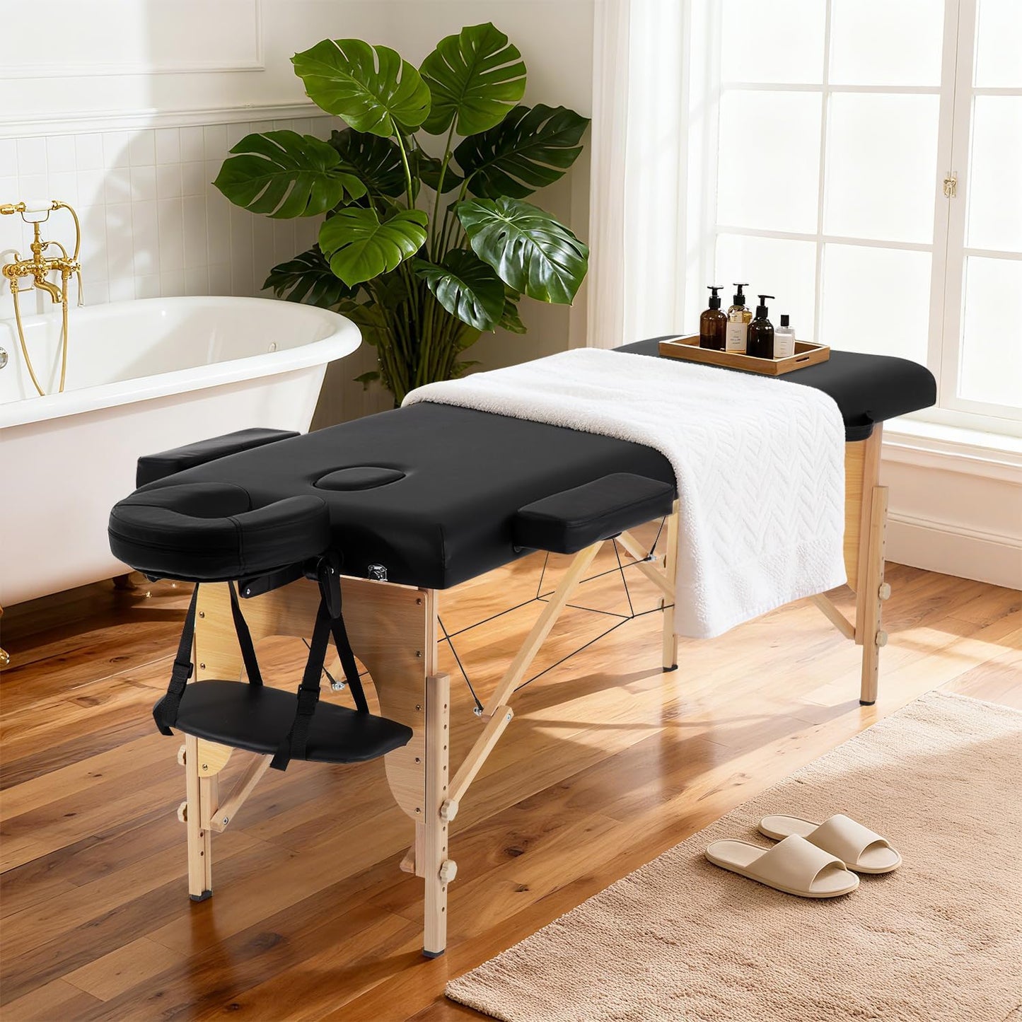 Portable Massage Table | Adjustable Spa Bed with Carry Bag for Massage, Facials, Lash & Tattoo