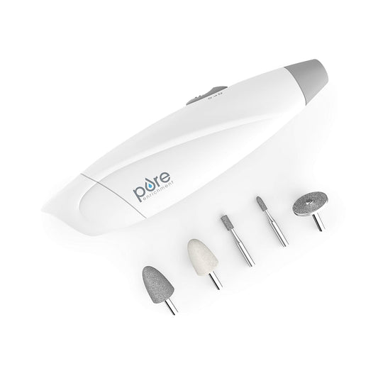 Pure Enrichment Purenails Express Cordless Manicure and Pedicure System - Portable, Battery-Powered Nail File with 5 Interchangeable Attachments, 2 Speeds and Storage Bag - Ideal for Travel & Home