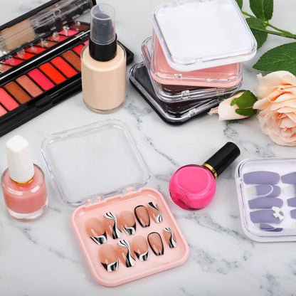 20Pcs Press on Nail Packaging Boxes with 60Pcs Double Sided Adhesive Nail Tape Acrylic Press on Nail Storage Box in 4 Colors Artificial Nail Display Box for Press on Nail Business Nail Art Nail Salon