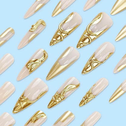 Luxury Press-On Nails | 23 Trendy Stiletto Styles • Reusable Full Nail Kit