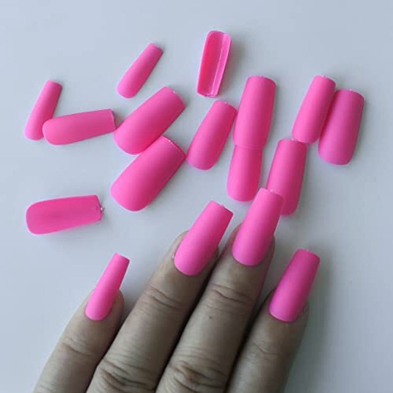 576Pc Square Press on Nails Medium Fake Nails Tips Full Cover Maedium Matte