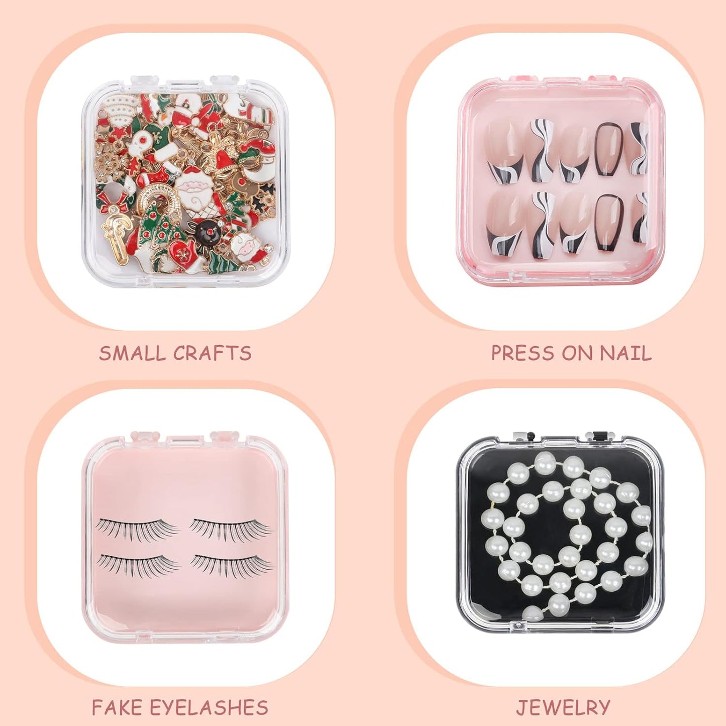 20Pcs Press on Nail Packaging Boxes with 60Pcs Double Sided Adhesive Nail Tape Acrylic Press on Nail Storage Box in 4 Colors Artificial Nail Display Box for Press on Nail Business Nail Art Nail Salon