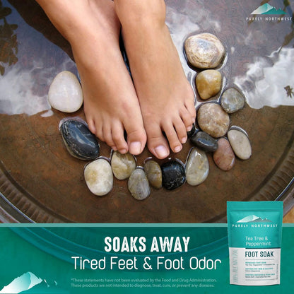 Epsom Salt Tea Tree Foot & Body Soak-Toenail Repair & Ingrown Nails, Athletes Foot Burning & Itching-Stubborn Foot Odor & Softens Callouses--Usa 2 LB