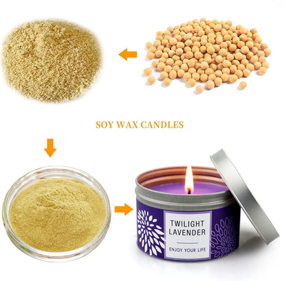 Scented Candle Gift Set for Women, 3 Pack Large Soy Wax Candles in Tins, 6.2 Oz Each, 30-35 Hr Burn, Lavender, Orange Blossom & Mahogany Woods