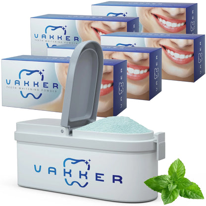 Teeth Whitening Powder Fot Teeth Whitening Toothpaste, Fluoride Free & Non-Sensitive, Enamel Safe Tooth Stain Remover, Fresh Mint, 5.5 Oz, 5 Packs