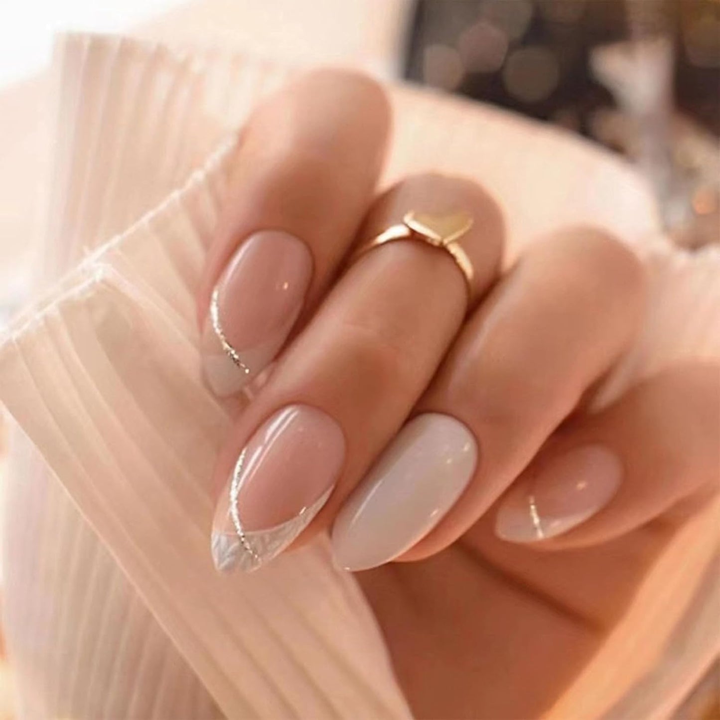 Black Press on Nails Medium Almond Fake Nails Matte False Nails Press Ons with Designs French Tip Acrylic Full Cover Glue on Nails Halloween Stick on Nail for Women Manicure 24 Pcs