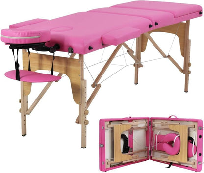 Portable Massage Table | Adjustable Spa Bed with Carry Bag for Massage, Facials, Lash & Tattoo