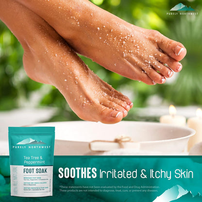 Epsom Salt Tea Tree Foot & Body Soak-Toenail Repair & Ingrown Nails, Athletes Foot Burning & Itching-Stubborn Foot Odor & Softens Callouses--Usa 2 LB