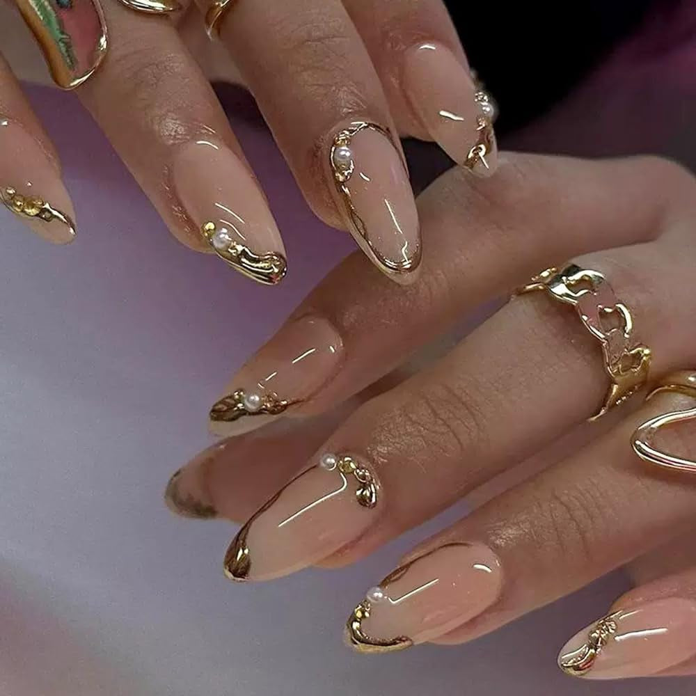 Black Press on Nails Medium Almond Fake Nails Matte False Nails Press Ons with Designs French Tip Acrylic Full Cover Glue on Nails Halloween Stick on Nail for Women Manicure 24 Pcs