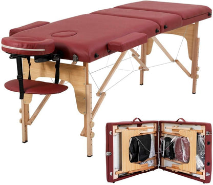 Portable Massage Table | Adjustable Spa Bed with Carry Bag for Massage, Facials, Lash & Tattoo
