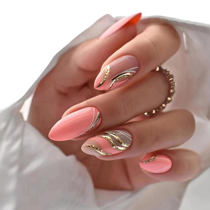 Black Press on Nails Medium Almond Fake Nails Matte False Nails Press Ons with Designs French Tip Acrylic Full Cover Glue on Nails Halloween Stick on Nail for Women Manicure 24 Pcs