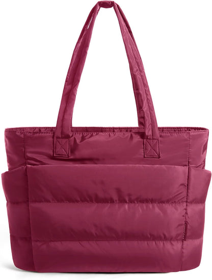 Tote Bag for Women, Lightweight Puffy Tote Bag with Compartments Shoulder Bag Handbag for Travel, Work, Gym | Lightweight