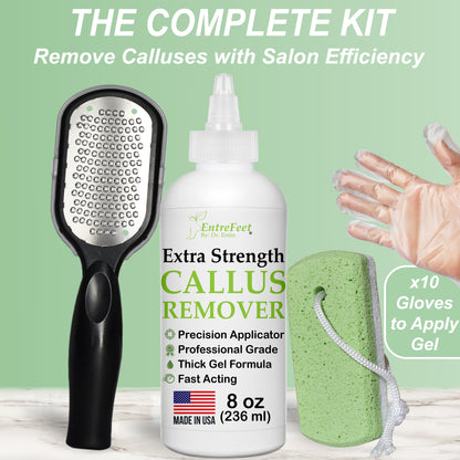Dr. Entre'S Callus Remover for Feet: Callus Remover Gel, Foot Callus Remover, Pedicure Kit Tools Supplies, Spa Kit, Dead Skin Scrubber,