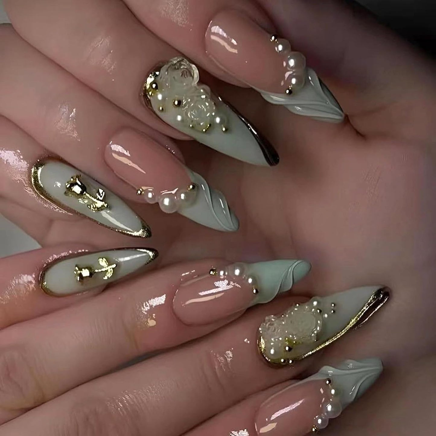 Luxury Press-On Nails | 23 Trendy Stiletto Styles • Reusable Full Nail Kit