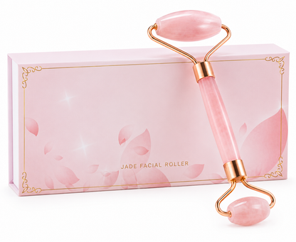 Premium Rose Quartz Face Roller | Cooling Facial Massage Tool for Puffiness & Skincare | Self-Care Beauty Gift for Women