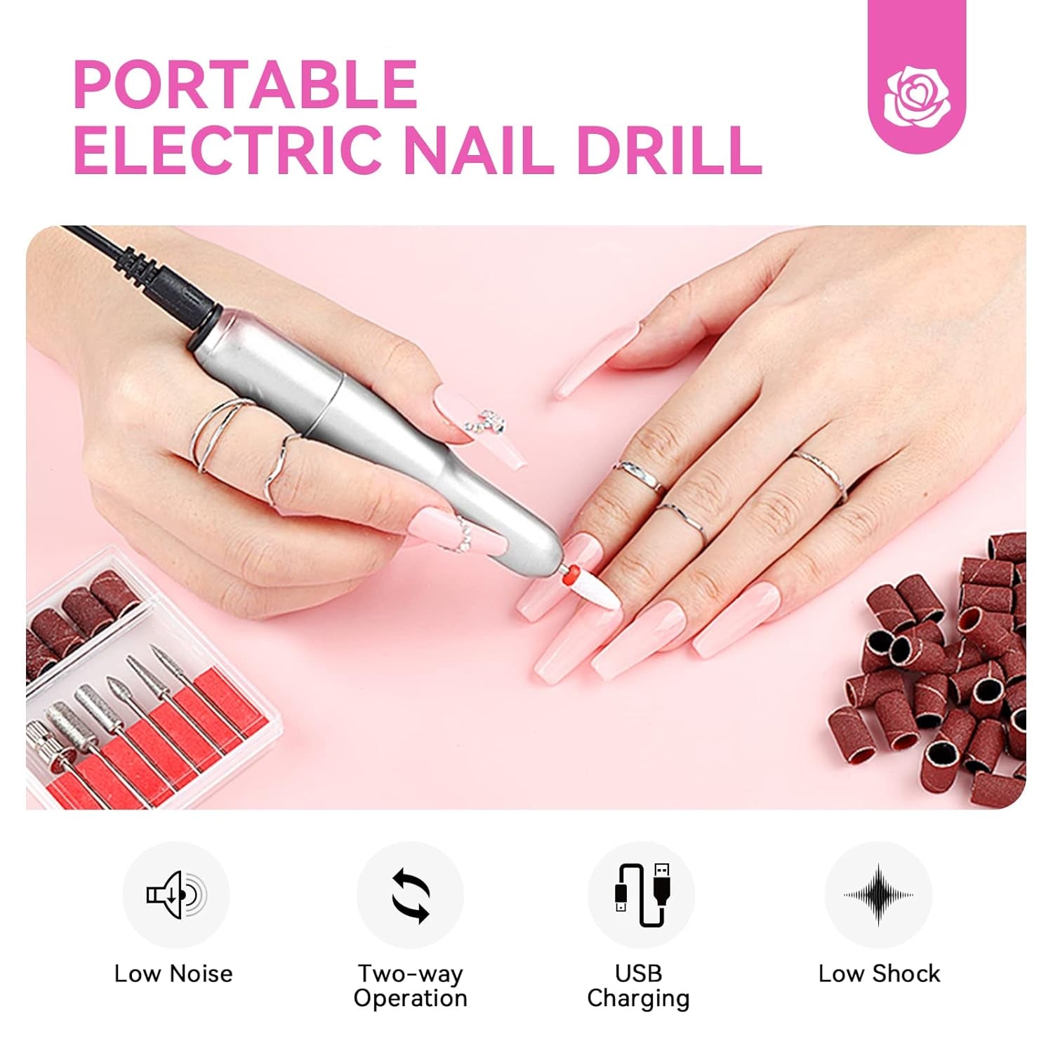 Acrylic Nail Kit with Drill: Professional Set for Beginners with 45G Acrylic Powder & 50Ml Liquid, Brush, Forms, Tools & Extension