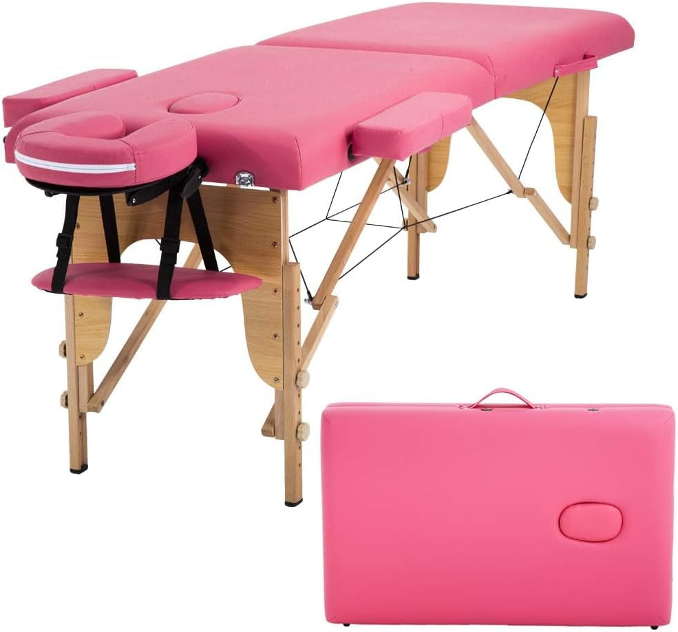 Portable Massage Table | Adjustable Spa Bed with Carry Bag for Massage, Facials, Lash & Tattoo