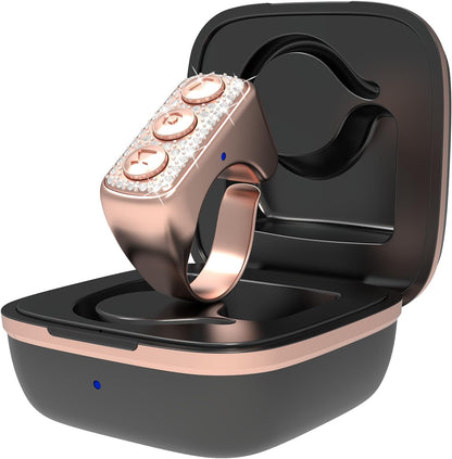 Bluetooth Ring Remote for TikTok & Phone Camera | Wireless Page Turner & Selfie Remote with Charging Case | Compatible with iPhone, Android & iPad