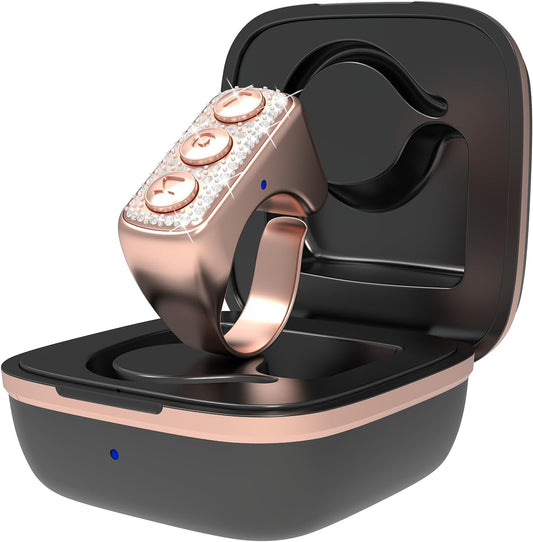 Bluetooth Ring Remote for TikTok & Phone Camera | Wireless Page Turner & Selfie Remote with Charging Case | Compatible with iPhone, Android & iPad
