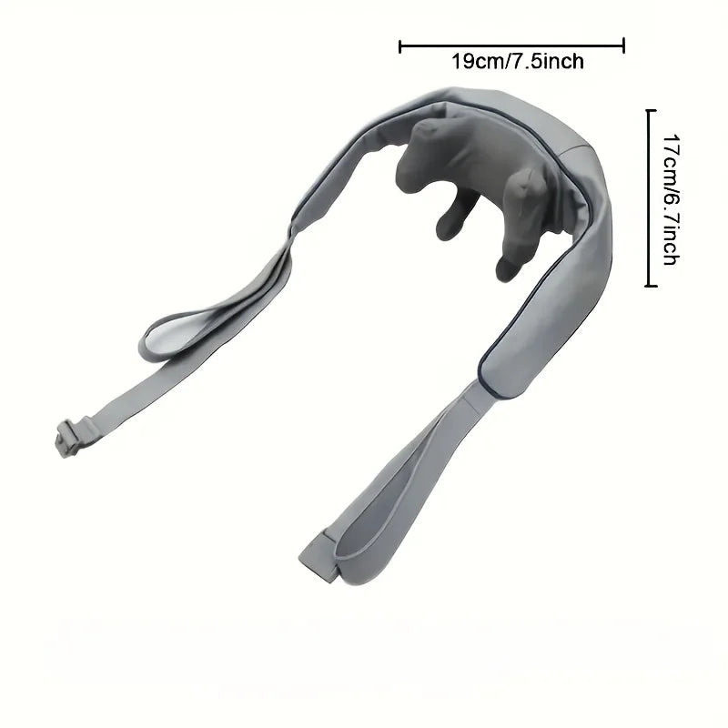 Neck Shoulder Massager, Shiatsu Heat Kneading, Hands-Free Wireless Rechargeable for Knots, Home Office Travel, Gift Mom Dad