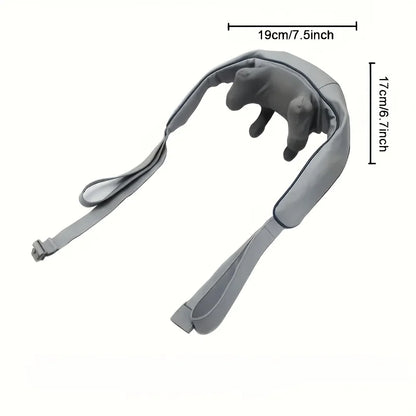 Neck Shoulder Massager, Shiatsu Heat Kneading, Hands-Free Wireless Rechargeable for Knots, Home Office Travel, Gift Mom Dad
