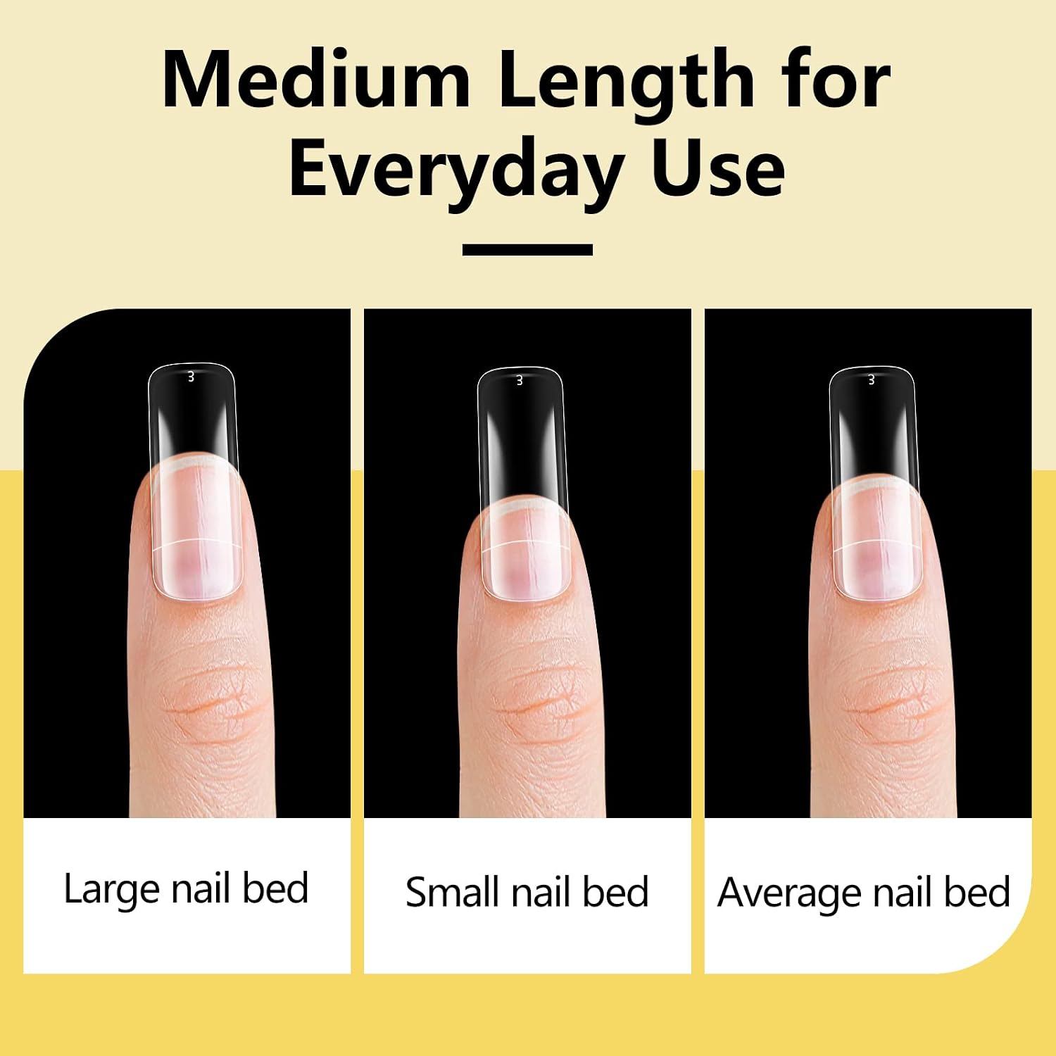 1000-Piece Acrylic Nail Tip Kit | Square & Coffin False Nail Tips with Manicure Tools