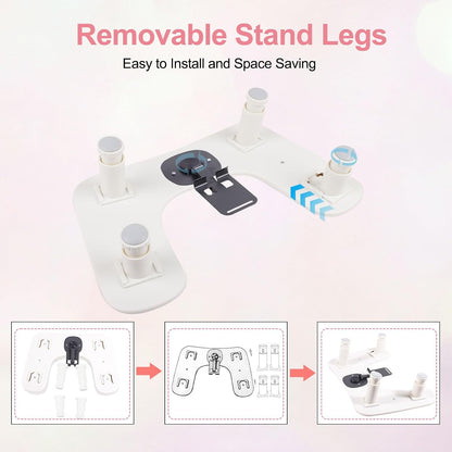 Big Arm Rest for Nails Tech with Nail Mat and Rotating Phone Holder: 3Nd Generation U-Shaped Manicure Nail Arm Rest Stand Height Adjustable Armrest for Acrylic Nails(Black)