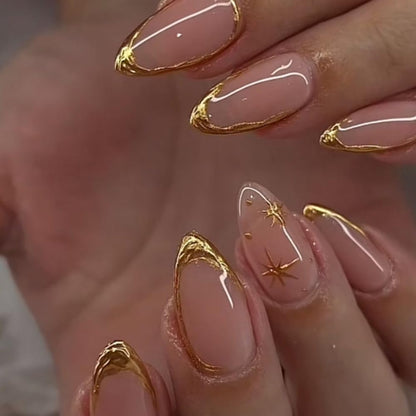 Black Press on Nails Medium Almond Fake Nails Matte False Nails Press Ons with Designs French Tip Acrylic Full Cover Glue on Nails Halloween Stick on Nail for Women Manicure 24 Pcs