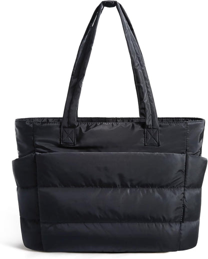 Tote Bag for Women, Lightweight Puffy Tote Bag with Compartments Shoulder Bag Handbag for Travel, Work, Gym | Lightweight