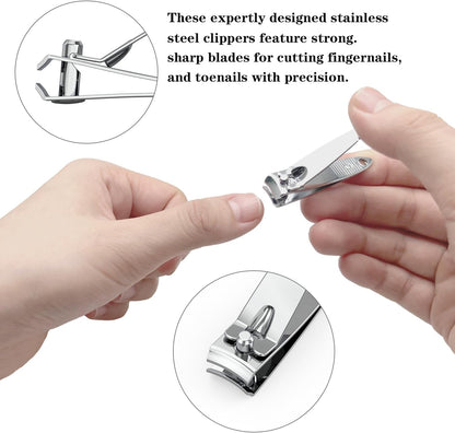 30 Pieces Nail Clippers Flat Toenail Clippers Stainless Steel Toenail Clippers Manicure Pedicure Sturdy Trimmer Set for Men and Women