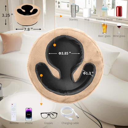 Couch Cup Holder Pillow Organizer | Sofa Caddy for Drinks, Phone, Remotes & Glasses