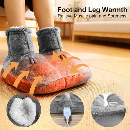 Heated Foot Warmer Pad | Plush Electric Foot Heater with 12 Heat Settings