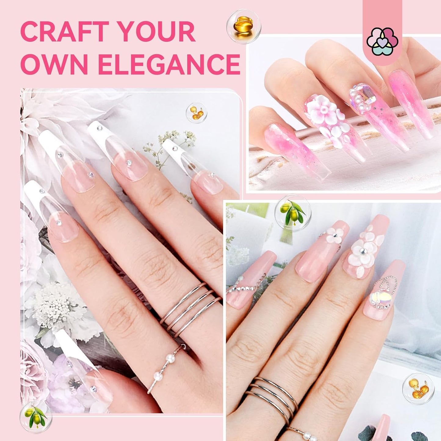 Acrylic Nail Kit with Drill: Professional Set for Beginners with 45G Acrylic Powder & 50Ml Liquid, Brush, Forms, Tools & Extension