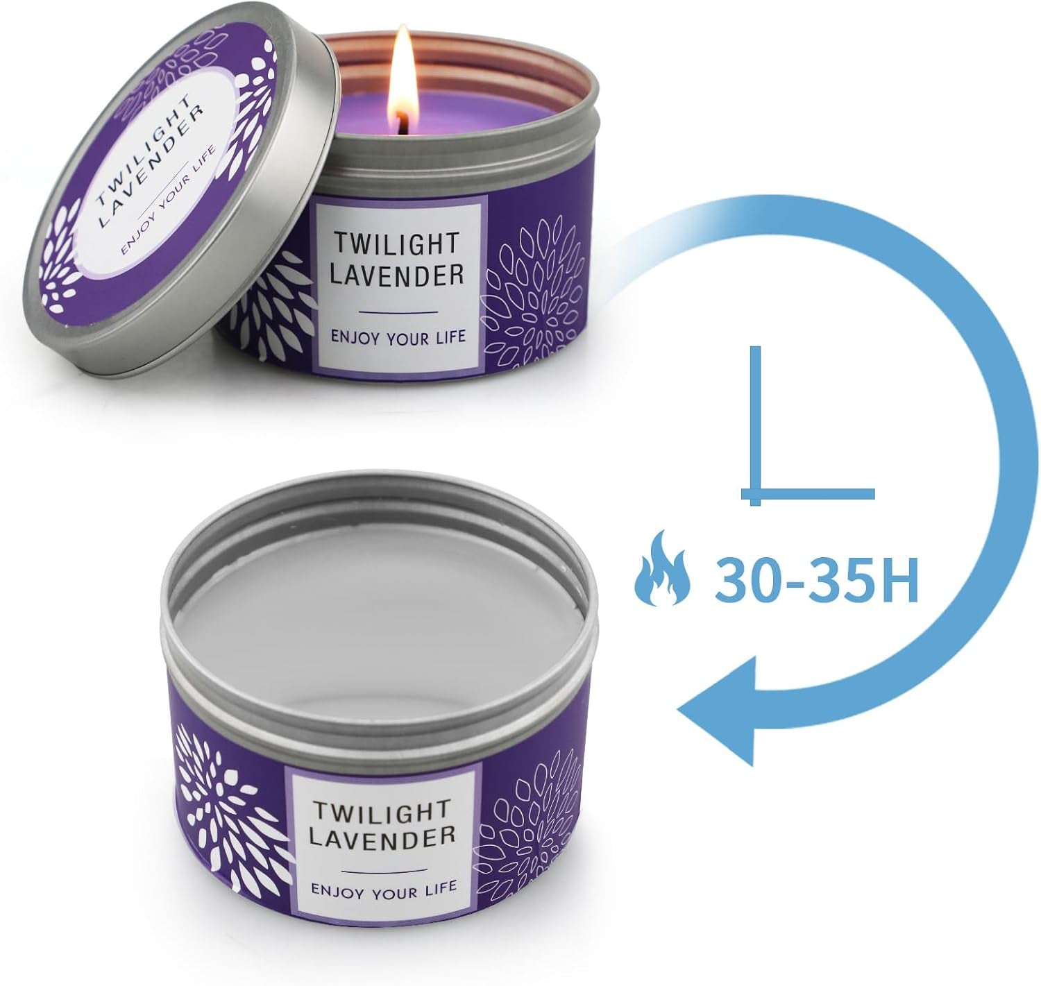 Scented Candle Gift Set for Women, 3 Pack Large Soy Wax Candles in Tins, 6.2 Oz Each, 30-35 Hr Burn, Lavender, Orange Blossom & Mahogany Woods
