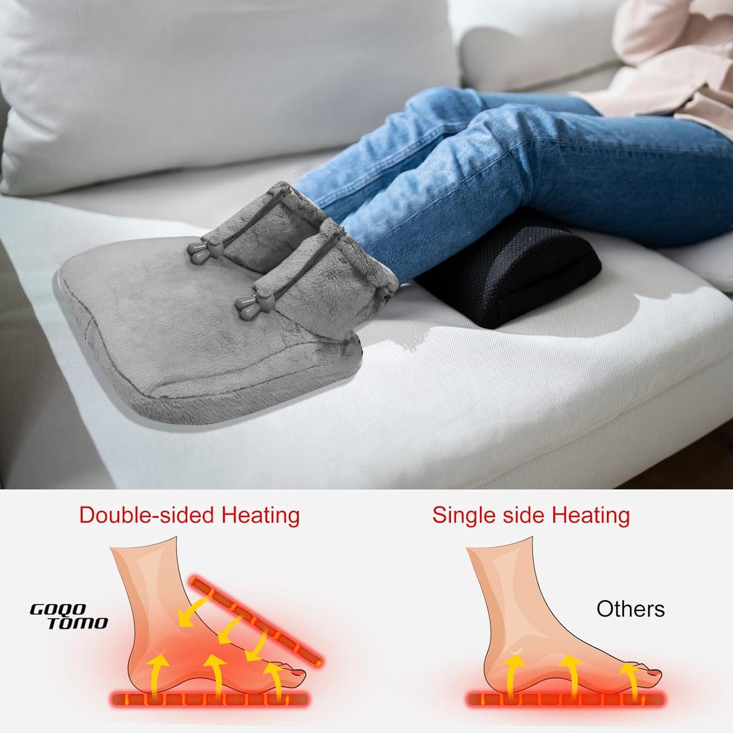 Heated Foot Warmer Pad | Plush Electric Foot Heater with 12 Heat Settings