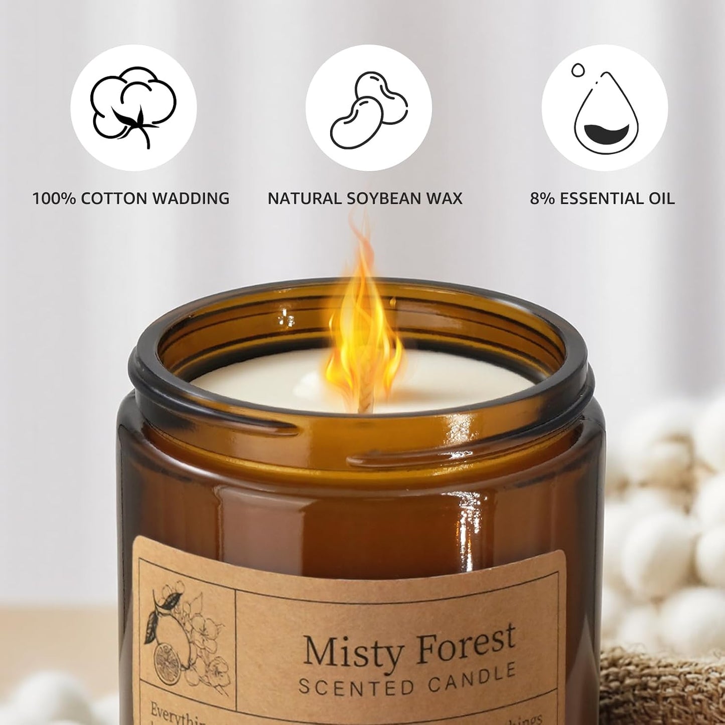 Manly Scented Candles Gift Set - 4 Pack Soy Wax Candles for Men, Aromatherapy Candles with Lavender/Vanilla/Forest/Rose Scents, Home Fragrance & Perfect Gifts for Dad/Fathers Day/Boyfriend