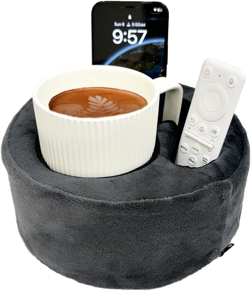 Couch Cup Holder Pillow Organizer | Sofa Caddy for Drinks, Phone, Remotes & Glasses