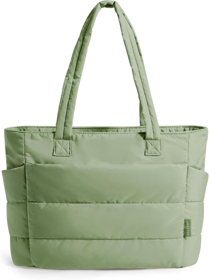 Tote Bag for Women, Lightweight Puffy Tote Bag with Compartments Shoulder Bag Handbag for Travel, Work, Gym | Lightweight