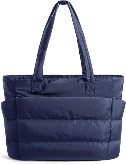 Tote Bag for Women, Lightweight Puffy Tote Bag with Compartments Shoulder Bag Handbag for Travel, Work, Gym | Lightweight