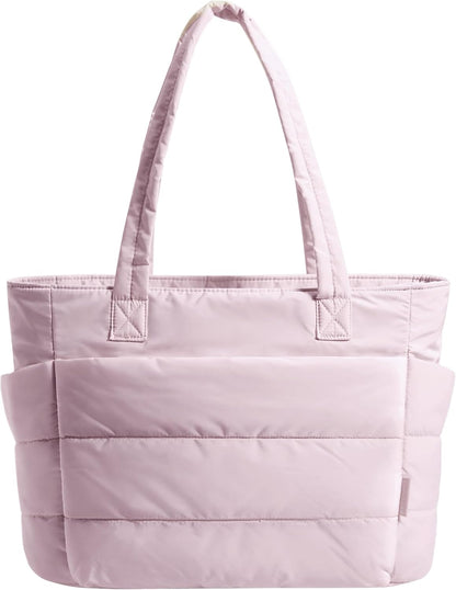 Tote Bag for Women, Lightweight Puffy Tote Bag with Compartments Shoulder Bag Handbag for Travel, Work, Gym | Lightweight