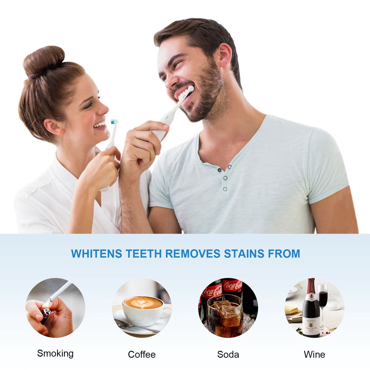 Teeth Whitening Powder Fot Teeth Whitening Toothpaste, Fluoride Free & Non-Sensitive, Enamel Safe Tooth Stain Remover, Fresh Mint, 5.5 Oz, 5 Packs