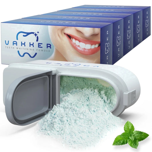 Teeth Whitening Powder Fot Teeth Whitening Toothpaste, Fluoride Free & Non-Sensitive, Enamel Safe Tooth Stain Remover, Fresh Mint, 5.5 Oz, 5 Packs