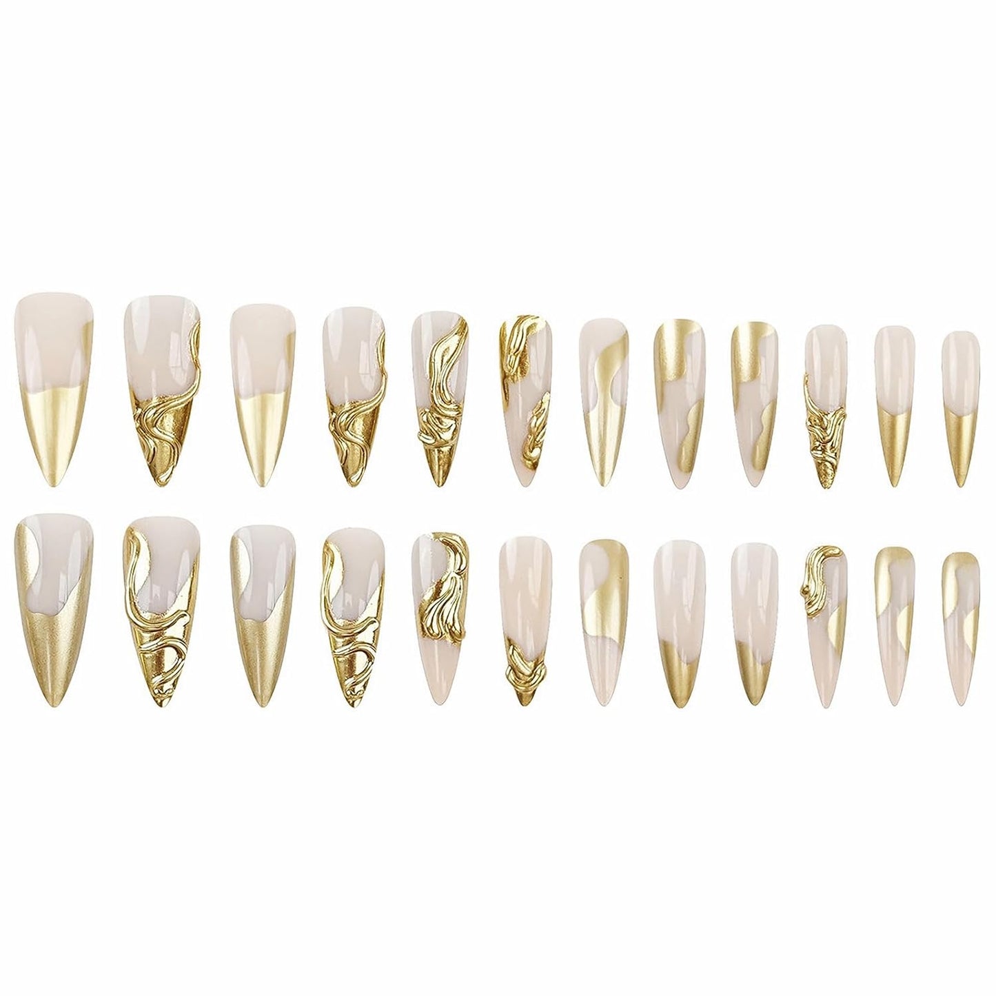 Luxury Press-On Nails | 23 Trendy Stiletto Styles • Reusable Full Nail Kit