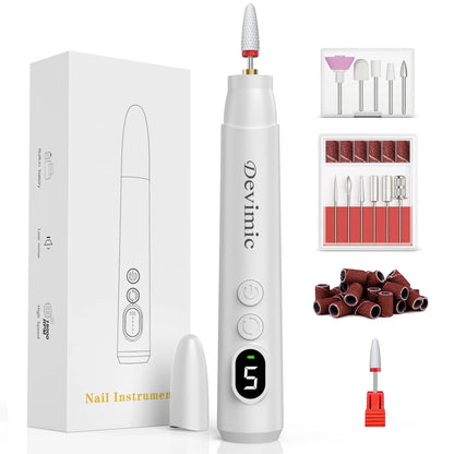 Electric Nail Drill Kit, Professional Cordless Nail Drill Nail File Manicure for Acrylic Gel Dip Powder Nails