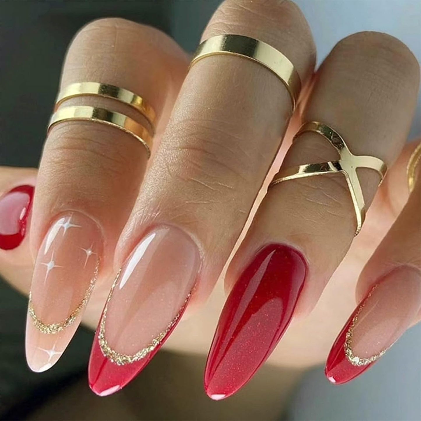 Black Press on Nails Medium Almond Fake Nails Matte False Nails Press Ons with Designs French Tip Acrylic Full Cover Glue on Nails Halloween Stick on Nail for Women Manicure 24 Pcs