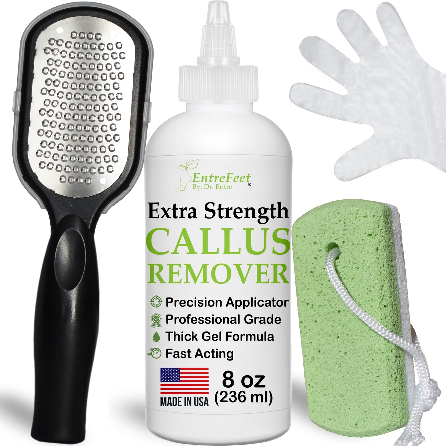 Dr. Entre'S Callus Remover for Feet: Callus Remover Gel, Foot Callus Remover, Pedicure Kit Tools Supplies, Spa Kit, Dead Skin Scrubber,
