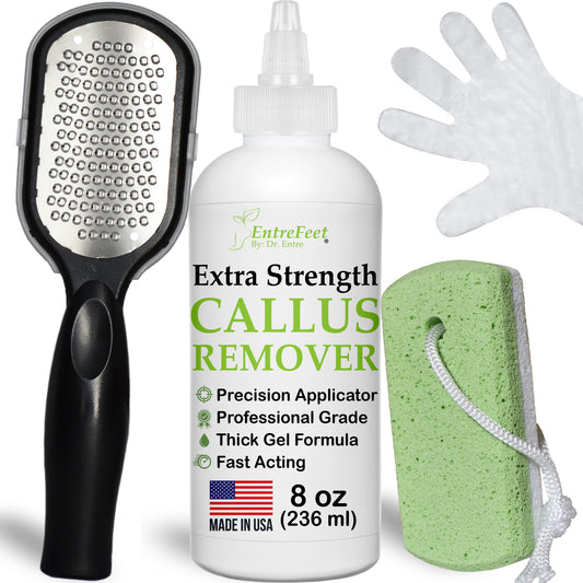 Dr. Entre'S Callus Remover for Feet: Callus Remover Gel, Foot Callus Remover, Pedicure Kit Tools Supplies, Spa Kit, Dead Skin Scrubber,